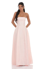 Sheen Empire Waist Maxi Dress in Pink