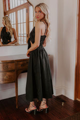 Social Hour Cut Out Midi Dress in Black