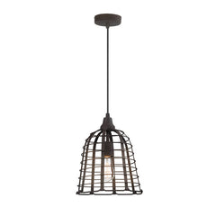 # 61130-11, One-Light Hanging Mini Pendant Ceiling Light, Transitional Design in Rust Finish, 10" Wide