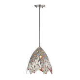 # 61131-11, One-Light Hanging Mini Pendant Ceiling Light, Transitional Design in Nickel Finish, 12" Wide