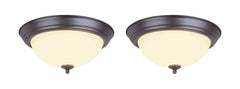 # 63018-22 LED Flush Mount Ceiling Light Fixture, Transitional Design in Bronze Finish, Frosted Glass Diffuser, 13" Diameter, 2 Pack