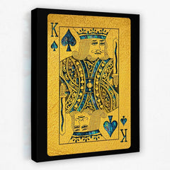 Abalone Royal Spades Cards - Gold King and Queen Canvas Print