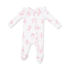 Angel Dear 2 Way Zipper Ruffle Sleeve Footie in Pretty Bows