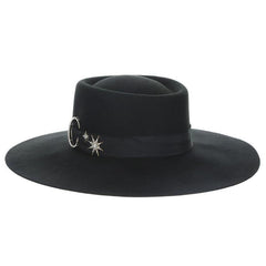 Aphrodite Wool Felt Gaucho Hat with Celestial Charms - Scala Hats Bolero Hat Scala Hats