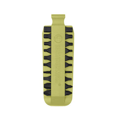 Mojito Leatherman bit kit holder with multiple interchangeable screwdriver bits arranged on both sides, featuring the Leatherman logo embossed in the center.