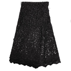 Black Sequence Net Lace