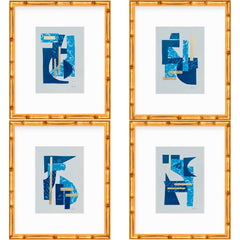 Blue Collage IV painting Mary Kathryn Kendig - Christenberry Collection