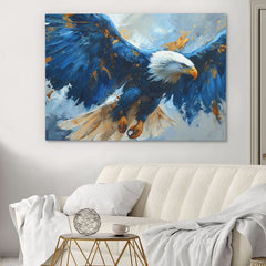 Blue Eagle Flying - Wall Art in Black Frame