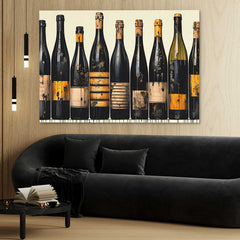 Bottle Harmony - Wall Art in Black Frame