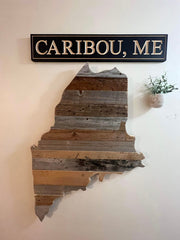 Caribou, ME Engraved Sign