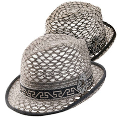 Carlos Santana Threaded Braid Fedora Hat Fedora Hat Santana Hats MSsan132M Black and White M