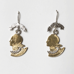 Centime & Wreath Drop Earrings
