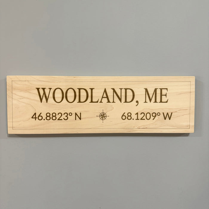 City/State Coordinates Sign