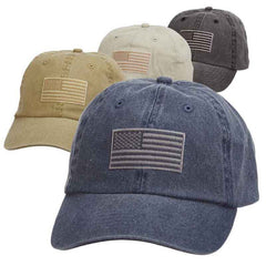 DPC Unstructured Cotton Cap with Faded USA Flag Cap Dorfman Hat Co.