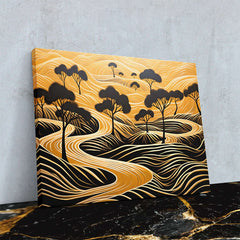Endless Gold - Black and Gold Horizontal Canvas Print