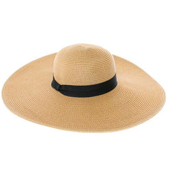 Flex Weave Straw Wide Brim Beach Hat - Boardwalk Style Wide Brim Sun Hat Boardwalk Style Hats DA1350-TOA Toast Heather OS (57 cm)