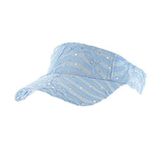Glitter Stripe Jersey Sun Visor Visor Cap Something Special LA HTC589lb Light Blue