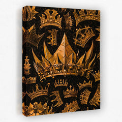 Gold King Crowns - Crown Canvas Wall Art