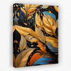 Golden Wingtips - Feathers Canvas Wall Art
