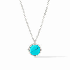 Honeybee Solitaire Necklace (Silver/Turquoise)