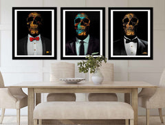 Hustler Skulls 3 Piece Semi-gloss Print Set - Entrepreneur Art
