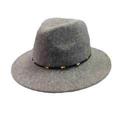 Large Brim Wool Fedora by JSA for Women Safari Hat Jeanne Simmons Accessories js7300gy Grey