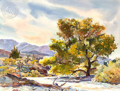 Late Fall, watercolor painting by Glen Knowles (American art). Original painting and fine art giclée reproduction by California Watercolor for wall decor.