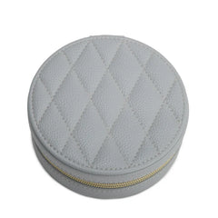 Leah Rectangle Travel Jewelry Case (Light Grey)