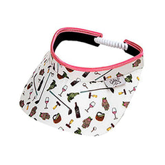 Nine and Wine Golf Sun Visor with Coil Lace by GloveIt Visor Cap GloveIt V180 White