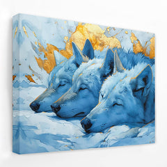 Sleeping Wolf Pack - Luxury Wall Art
