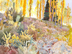 Symphony in the Shadows, watercolor painting by Glen Knowles (American art). Original painting and fine art giclée reproduction by California Watercolor for wall decor.