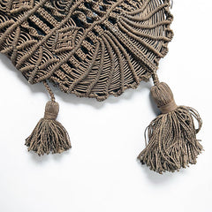 Vintage Macrame Drawstring Pouch Purse with Tassels