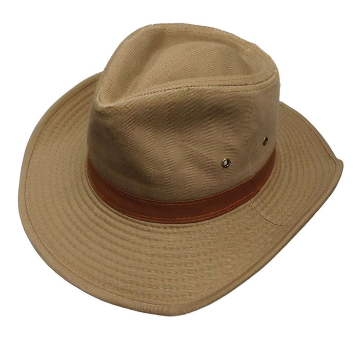 Washed Twill Outback Safari Hat Dorfman Hat Co. MSCT909BRM M Bark