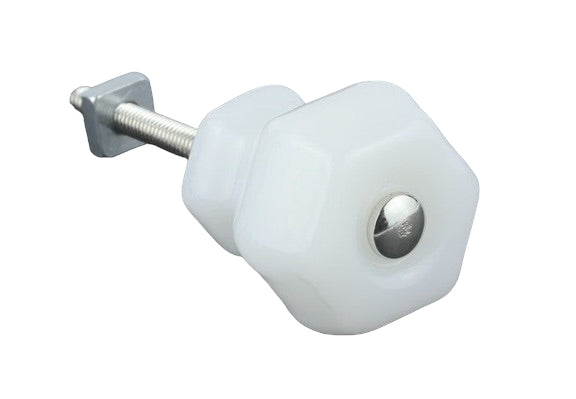 1-1/4" Antique Milk Glass Knob in White - Annabel Bleu