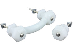 1-1/4" Antique Milk Glass Knob in White - Annabel Bleu