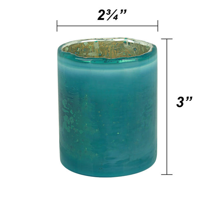 # 16003-2 Teal Glass Votive Candle Holder 2-3/4" Diameter x 3" Height, 2 Pack