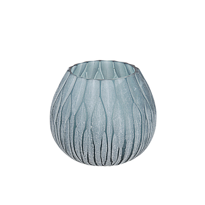 # 16004-1 Blue Glass Votive Candle Holder 4" Diameter x 3-1/2" Height, 1 Pack