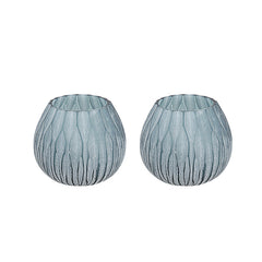 # 16004-2 Blue Glass Votive Candle Holder 4" Diameter x 3-1/2" Height, 2 Pack