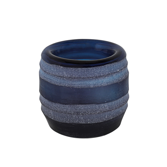 # 16007-1 Blue Glass Votive Candle Holder 3-1/2" Diameter x 3-1/2" Height, 1 Pack
