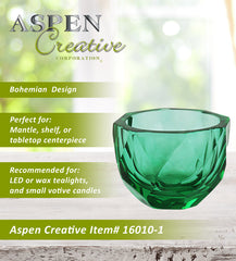 # 16010-1 Green Glass Votive Candle Holder 3" Diameter x 2-1/2" Height, 1 Pack
