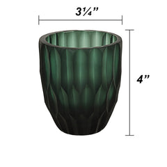 # 16011-1 Green Glass Votive Candle Holder 3-1/4" Diameter x 4" Height, 1 Pack
