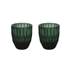 # 16011-2 Green Glass Votive Candle Holder 3-1/4" Diameter x 4" Height, 2 Pack