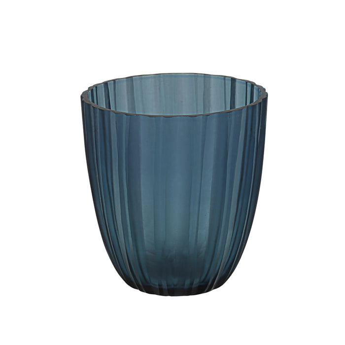 # 16012-1 Blue Glass Votive Candle Holder 3-3/4" Diameter x 4-1/4" Height, 1 Pack