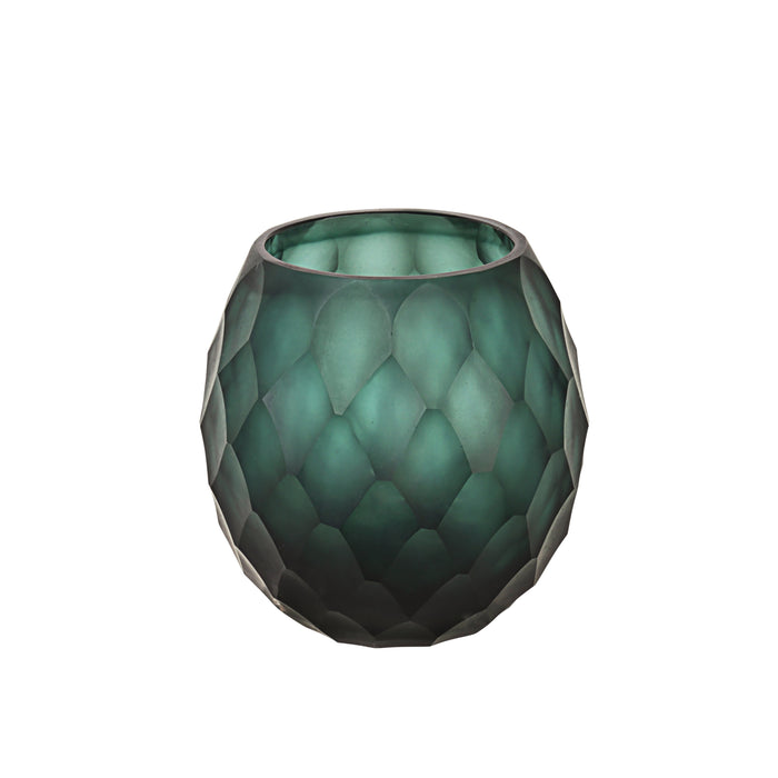 # 16014-1 Dark Teal Glass Votive Candle Holder 4" Diameter x 4" Height, 1 Pack