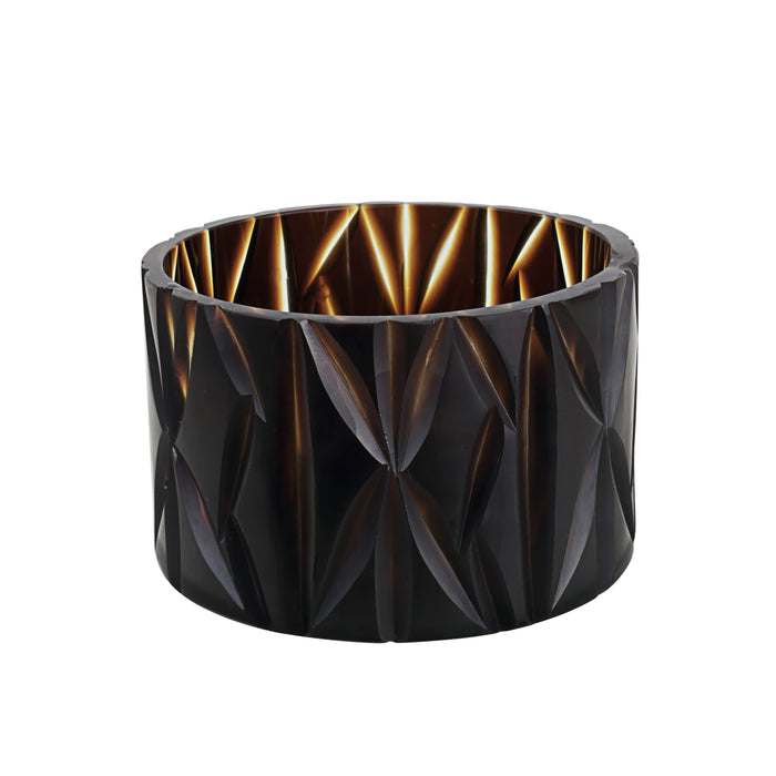 # 16016-1 Brown Glass Votive Candle Holder 4-3/4" Diameter x 3-1/4" Height, 1 Pack