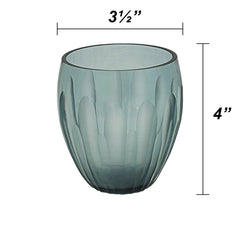 # 16018-1 Grey Blue Glass Votive Candle Holder 3-1/2" Diameter x 4" Height, 1 Pack