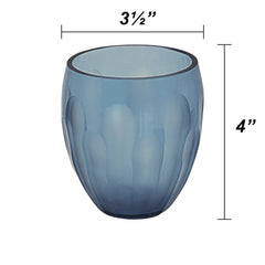 # 16019-2 Blue Glass Votive Candle Holder 3-1/2" Diameter x 4" Height, 2 Pack