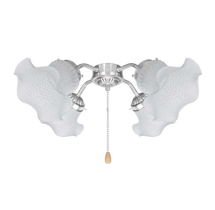 # 23097-4 Transitional Style Replacement Floral Shaped Frosted Glass Shade, 2-1/8" Fitter Size, 4 1/8" high x 4 3/4" diameter, 4 Pack