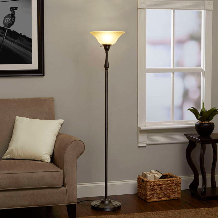 # 23098-01 Frosted Transitional Style Replacement Torchiere Glass Shade, 5-3/8" high x 15-5/8" diameter
