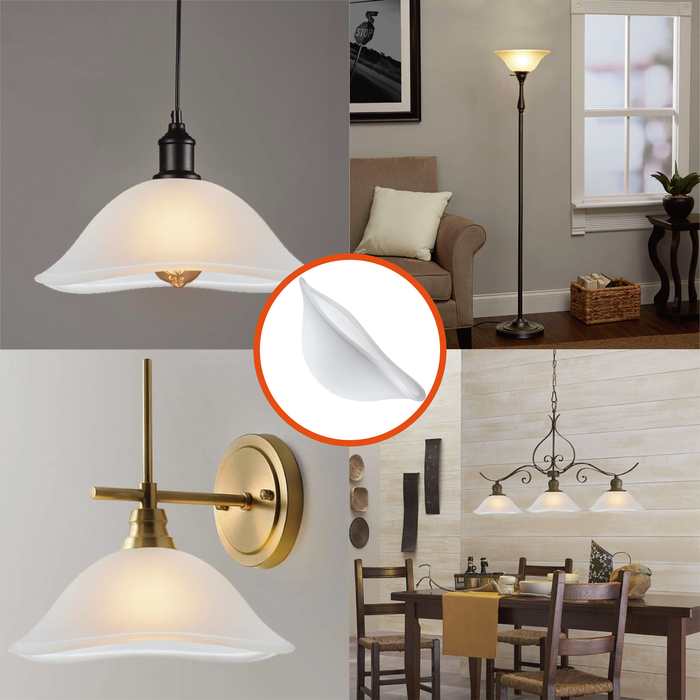 # 23100-01 Frosted Transitional Style Replacement Torchiere Glass Shade, 5" high x 12-7/8" diameter